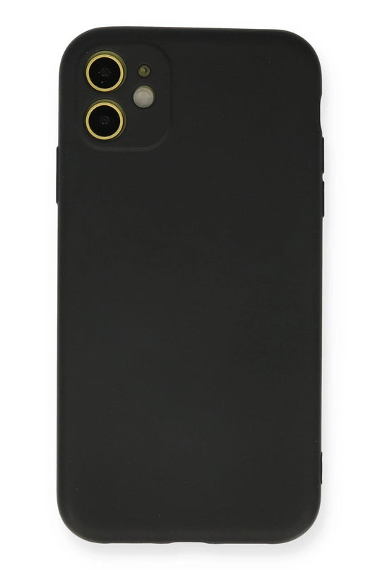 iPhone 11 Nano içi Kadife Silikon Kılıf - Siyah