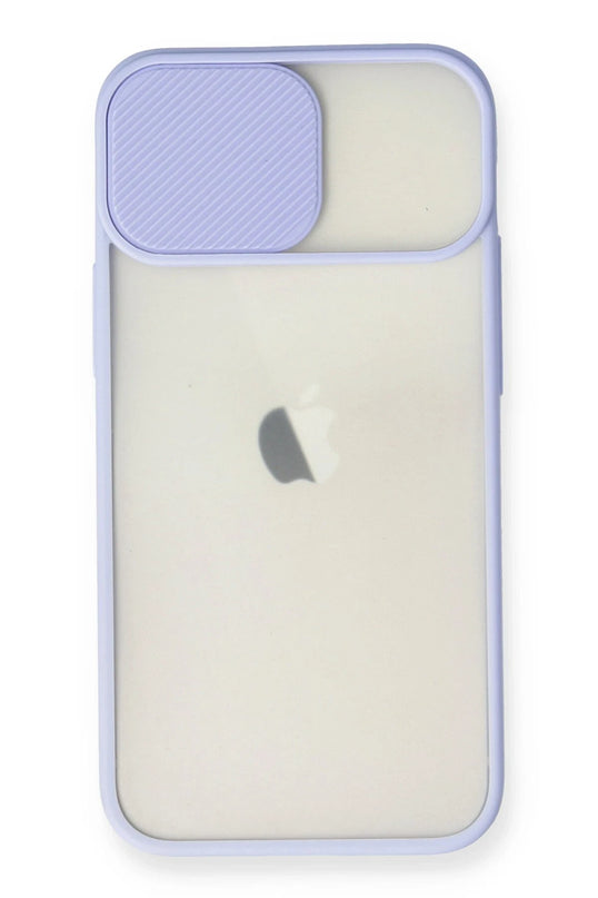 iPhone 11 Palm Buzlu Kamera Sürgülü Silikon Kılıf - Lila 2