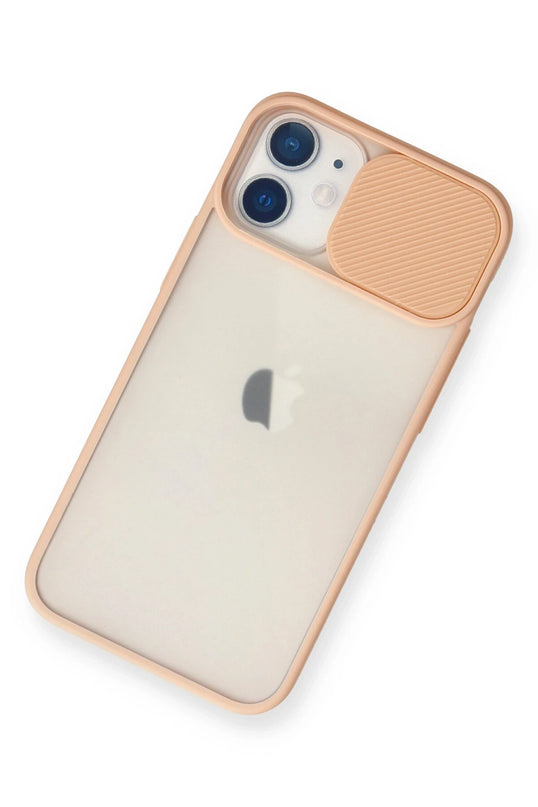iPhone 11 Palm Buzlu Kamera Sürgülü Silikon Kılıf - Pembe 3