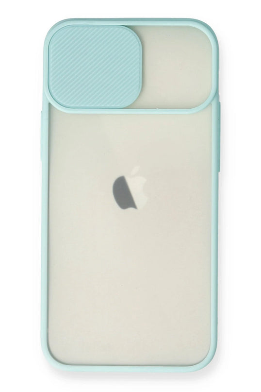 iPhone 11 Palm Buzlu Kamera Sürgülü Silikon Kılıf - Turkuaz 2