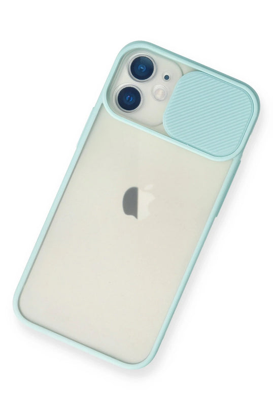 iPhone 11 Palm Buzlu Kamera Sürgülü Silikon Kılıf - Turkuaz 3