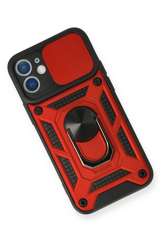 iPhone 11 Pars Lens Yüzüklü Silikon Kılıf - Kırmızı 3