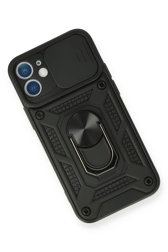 iPhone 11 Pars Lens Yüzüklü Silikon Kılıf - Siyah 3