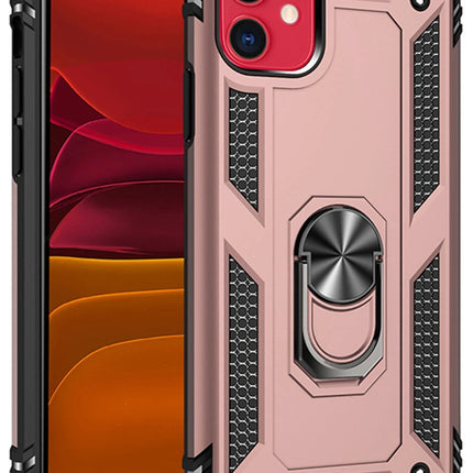 iPhone 11 Sofya Yüzüklü Silikon Kapak Kılıf - Rose