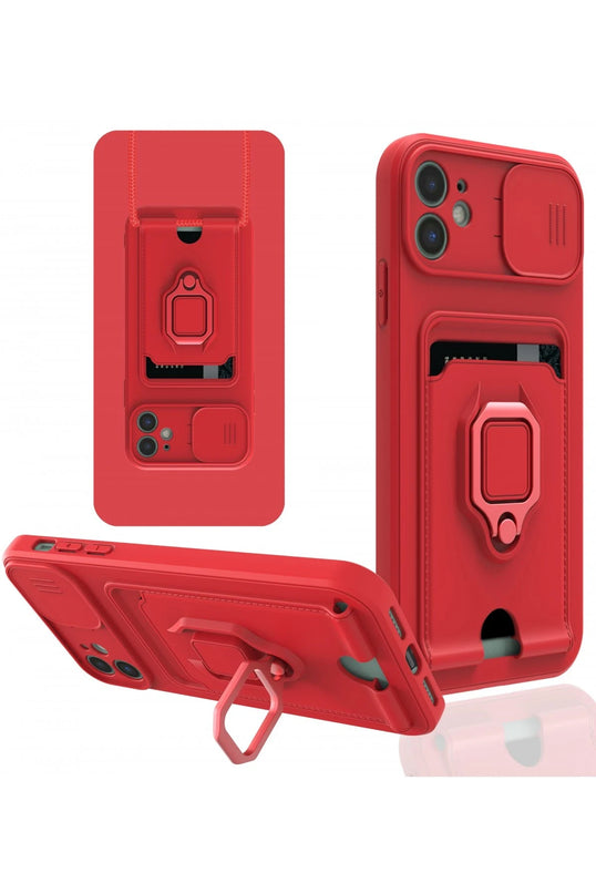 iPhone 11 Zuma Kartvizitli Yüzüklü Silikon Kılıf - Kırmızı