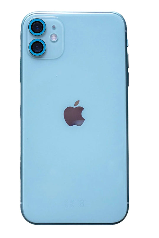 iPhone 11 Neon Fosforlu Kamera Lens - Mavi