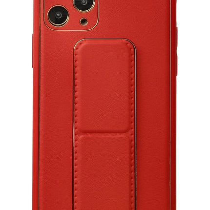 iPhone 11 Pro Coco Deri Standlı Kapak Kılıf - Kırmızı