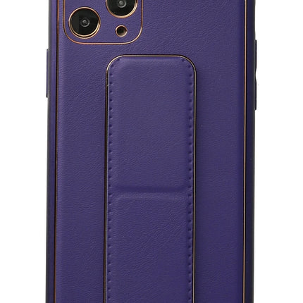 iPhone 11 Pro Coco Deri Standlı Kapak Kılıf - Mor
