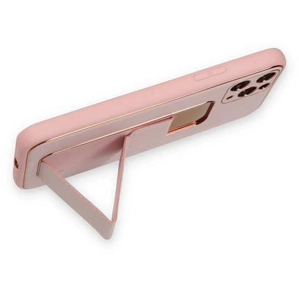 iPhone 11 Pro Coco Deri Standlı Kapak Kılıf - Pembe 3