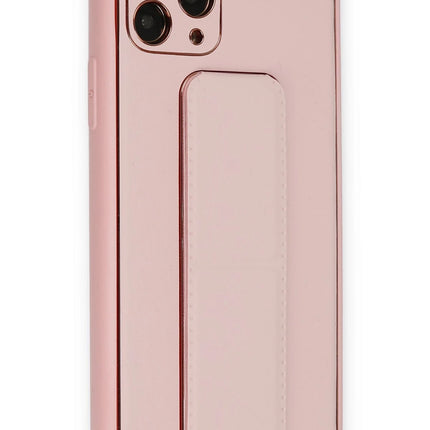 iPhone 11 Pro Coco Deri Standlı Kapak Kılıf - Pembe 2