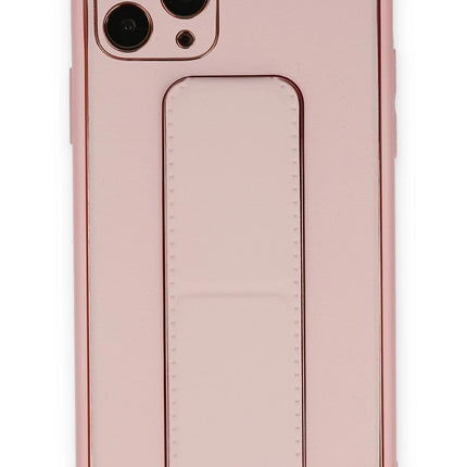 iPhone 11 Pro Coco Deri Standlı Kapak Kılıf - Pembe