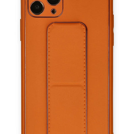iPhone 11 Pro Coco Deri Standlı Kapak Kılıf - Turuncu