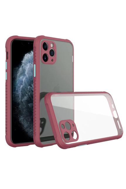 iPhone 11 Pro Miami Şeffaf Silikon Kılıf - Fuşya
