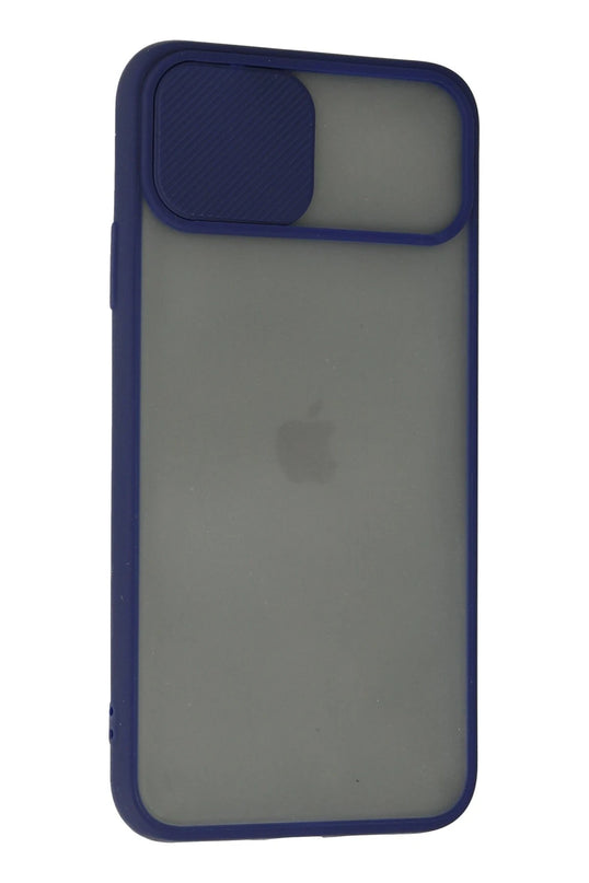 iPhone 11 Pro Palm Buzlu Kamera Sürgülü Silikon Kılıf - Lacivert 3