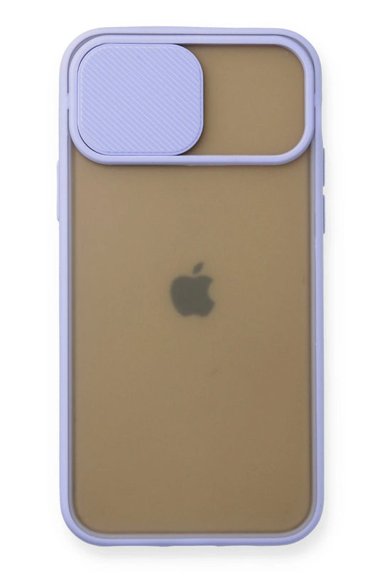 iPhone 11 Pro Palm Buzlu Kamera Sürgülü Silikon Kılıf - Lila 2