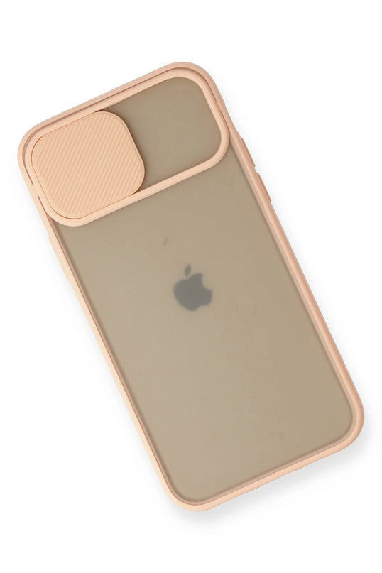 iPhone 11 Pro Palm Buzlu Kamera Sürgülü Silikon Kılıf - Pembe 3