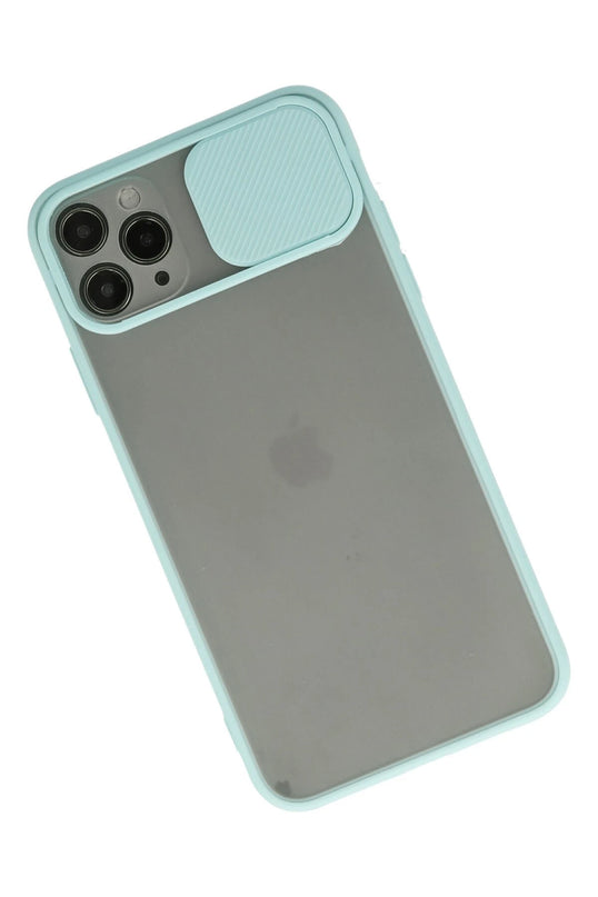 iPhone 11 Pro Palm Buzlu Kamera Sürgülü Silikon Kılıf - Turkuaz 2