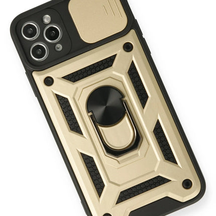 iPhone 11 Pro Pars Lens Yüzüklü Silikon Kılıf - Gold 3
