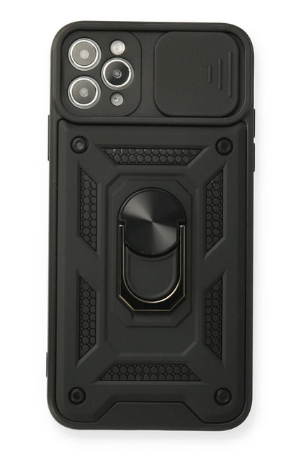 iPhone 11 Pro Pars Lens Yüzüklü Silikon Kılıf - Siyah