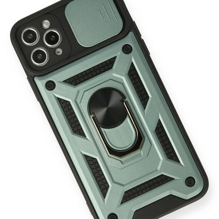 iPhone 11 Pro Pars Lens Yüzüklü Silikon Kılıf - Yeşil 3