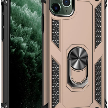iPhone 11 Pro Sofya Yüzüklü Silikon Kapak Kılıf - Gold