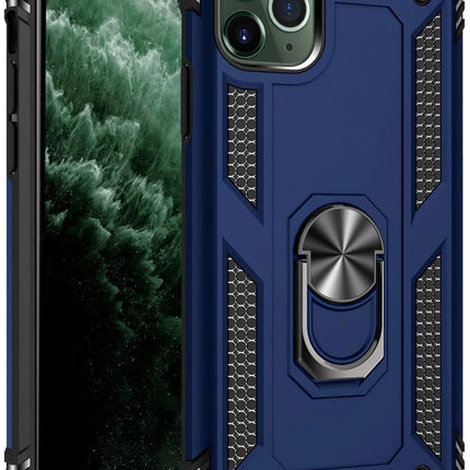 iPhone 11 Pro Sofya Yüzüklü Silikon Kapak Kılıf - Lacivert