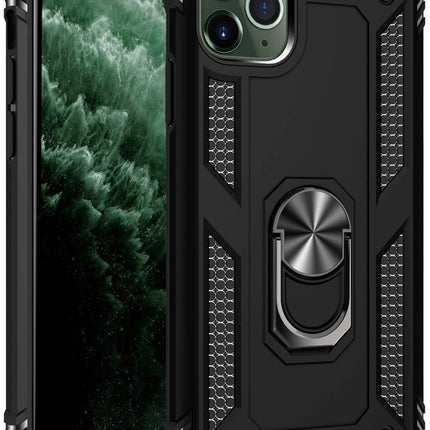 iPhone 11 Pro Sofya Yüzüklü Silikon Kapak Kılıf - Siyah