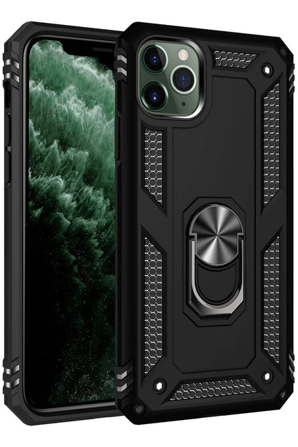 iPhone 11 Pro Sofya Yüzüklü Silikon Kapak Kılıf - Siyah