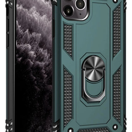 iPhone 11 Pro Sofya Yüzüklü Silikon Kapak Kılıf - Yeşil