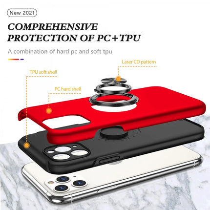 iPhone 11 Pro Max Elit Yüzüklü Kapak Kılıf - Kırmızı 2