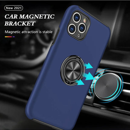 iPhone 11 Pro Max Elit Yüzüklü Kapak Kılıf - Lacivert 5
