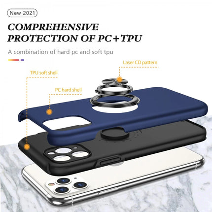 iPhone 11 Pro Max Elit Yüzüklü Kapak Kılıf - Lacivert 2