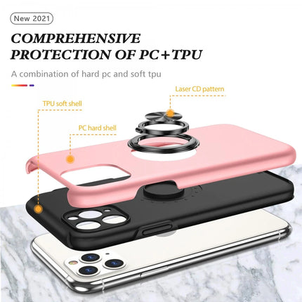 iPhone 11 Pro Max Elit Yüzüklü Kapak Kılıf - Pembe 2