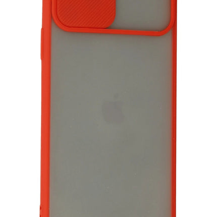 iPhone 11 Pro Max Palm Buzlu Kamera Sürgülü Silikon Kılıf - Kırmızı 3