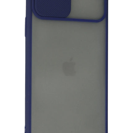 iPhone 11 Pro Max Palm Buzlu Kamera Sürgülü Silikon Kılıf - Lacivert 3