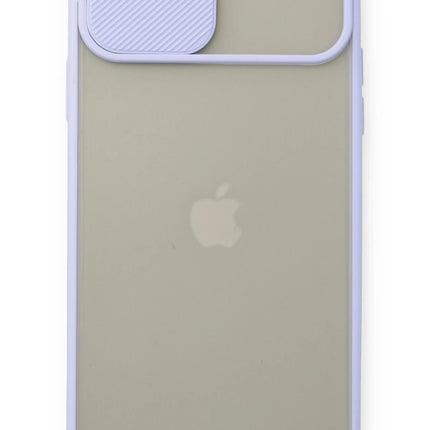 iPhone 11 Pro Max Palm Buzlu Kamera Sürgülü Silikon Kılıf - Lila 2