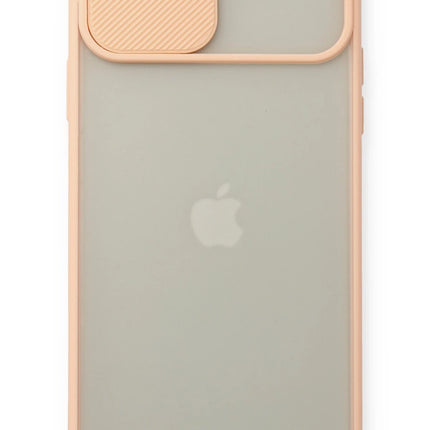 iPhone 11 Pro Max Palm Buzlu Kamera Sürgülü Silikon Kılıf - Pembe 2