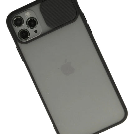 iPhone 11 Pro Max Palm Buzlu Kamera Sürgülü Silikon Kılıf - Siyah 2