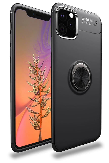iPhone 11 Pro Max Range Yüzüklü Silikon Kılıf - Siyah