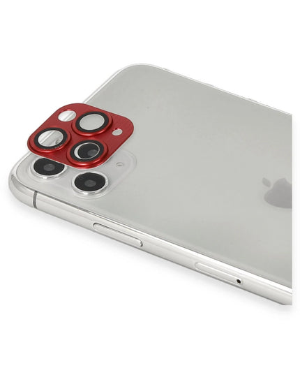 iPhone 11 Pro Max Pers Alüminyum Kamera Lens - Kırmızı 2