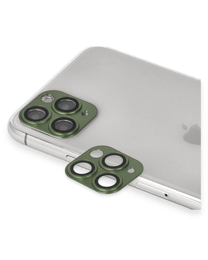 iPhone 11 Pro Max Pers Alüminyum Kamera Lens - Yeşil