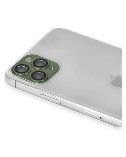 iPhone 11 Pro Max Pers Alüminyum Kamera Lens - Yeşil 3