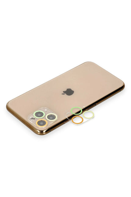 iPhone 11 Pro Renkli Kamera Lens Koruma Cam - Sarı