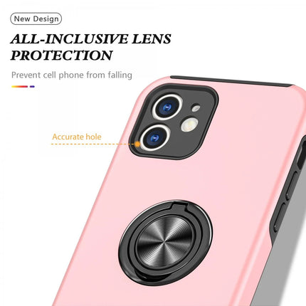 iPhone 12 Elit Yüzüklü Kapak Kılıf - Pembe 4