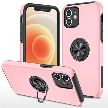 iPhone 12 Elit Yüzüklü Kapak Kılıf - Pembe