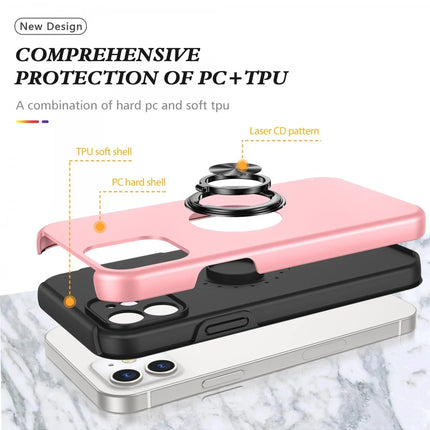 iPhone 12 Elit Yüzüklü Kapak Kılıf - Pembe 2