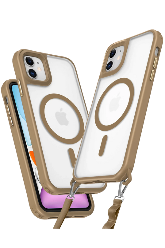 iPhone 12 Enka Magsafe Silikon Kılıf - Çöl Titanyum