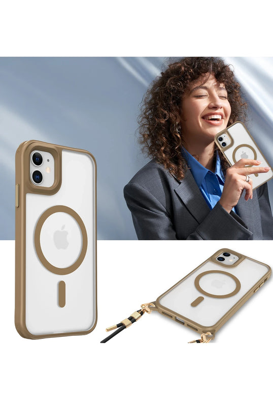 iPhone 12 Enka Magsafe Silikon Kılıf - Çöl Titanyum 2