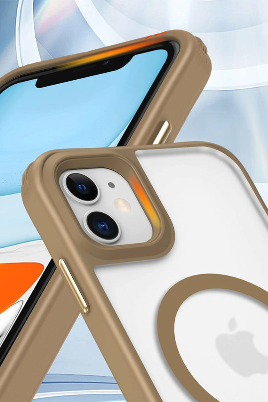 iPhone 12 Enka Magsafe Silikon Kılıf - Çöl Titanyum 3