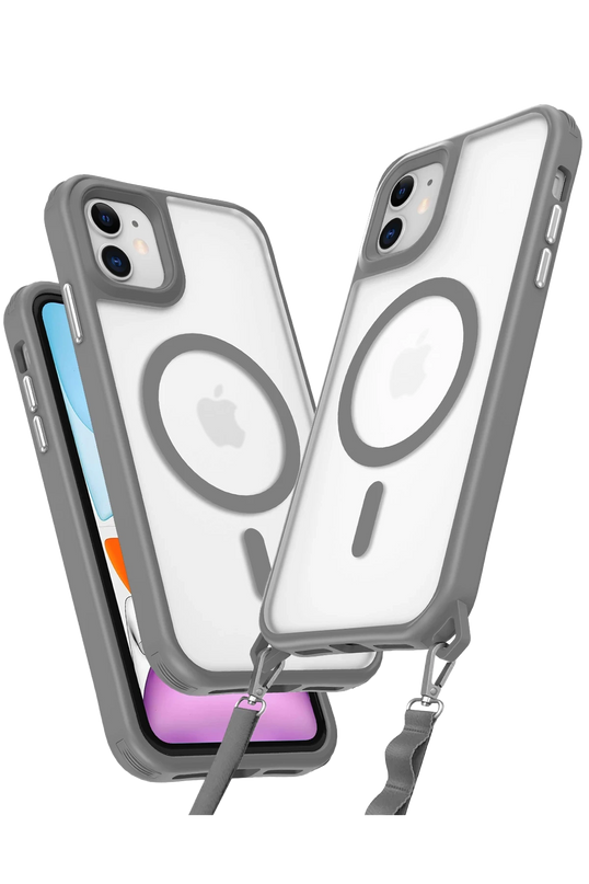 iPhone 12 Enka Magsafe Silikon Kılıf - Titan Gri